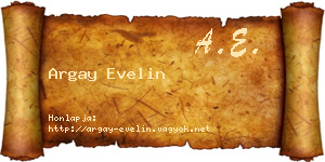 Argay Evelin névjegykártya